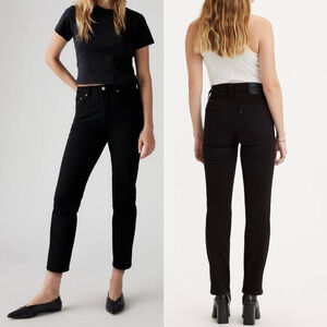 Levi’s High Rise Straight Black Jeans - 25